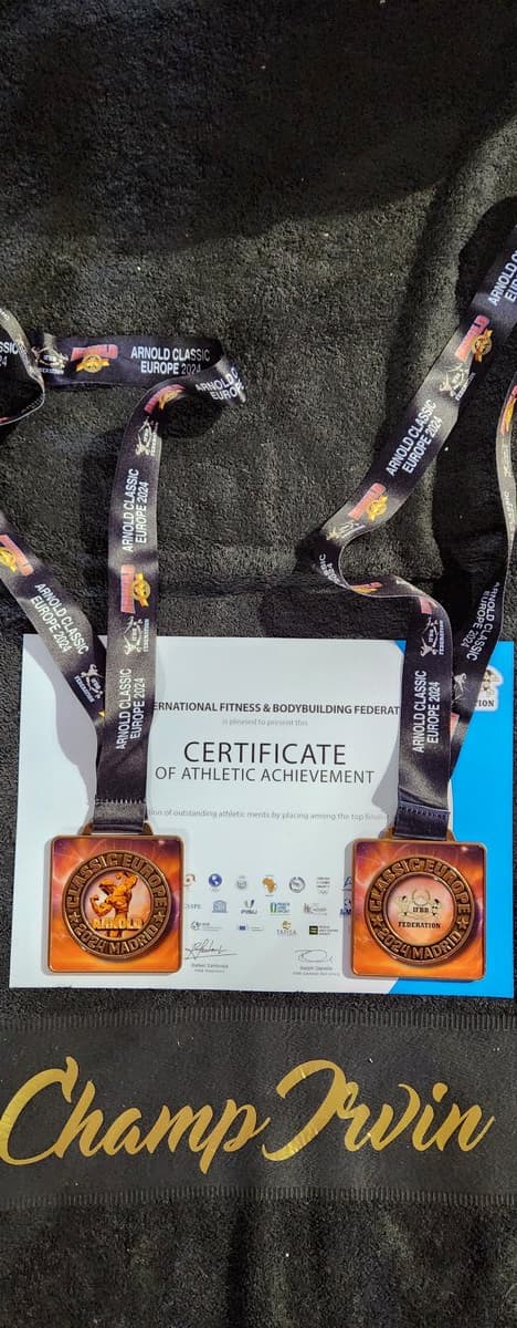 Arnold Classic Europe 2024 โ medals and achievement certificate